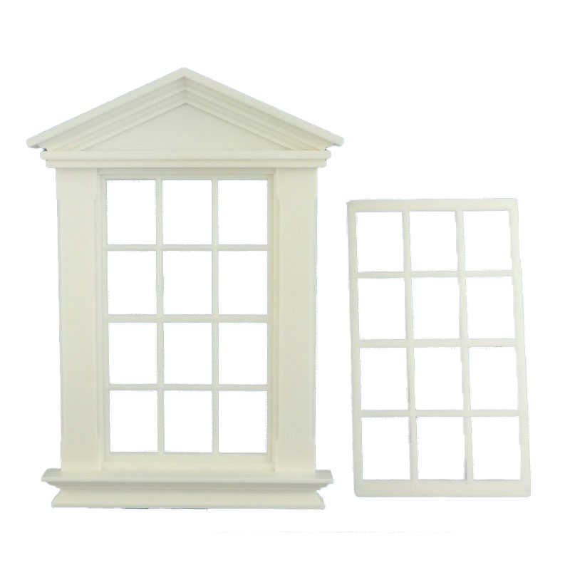 Dolls House White Plastic Georgian Window Frame 12 Pane 1:12 Scale DIY Builders