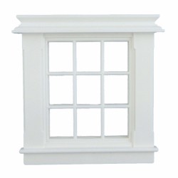 24th Scale  White Victorian 10 Pane Curved Window DIY Dolls House Miniatures 