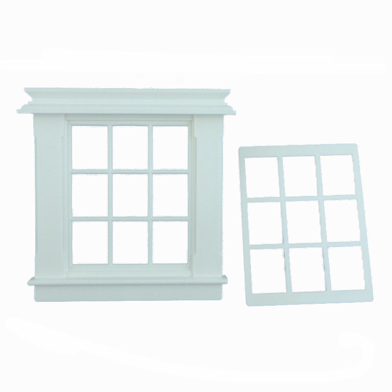 Dolls House Miniature White Plastic Georgian Window Frame 9 Pane DIY Builders