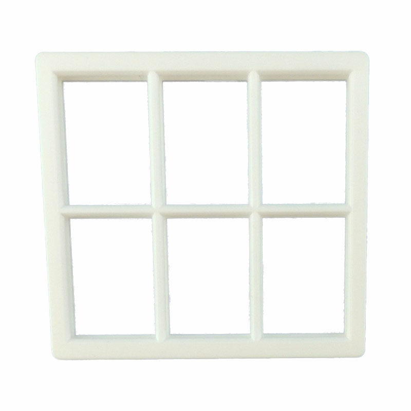 Dolls House White Plastic Georgian Window Frame 6 Pane Miniature DIY Builders