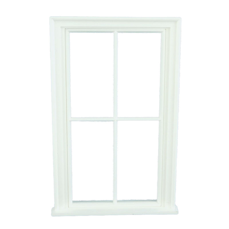 Dolls House Miniature White Plastic Victorian Window Frame 4 Pane DIY Builders