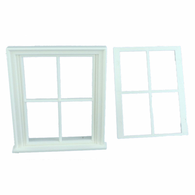 Dolls House White Plastic Victorian Window Frame 4 Pane Miniature  DIY Builders