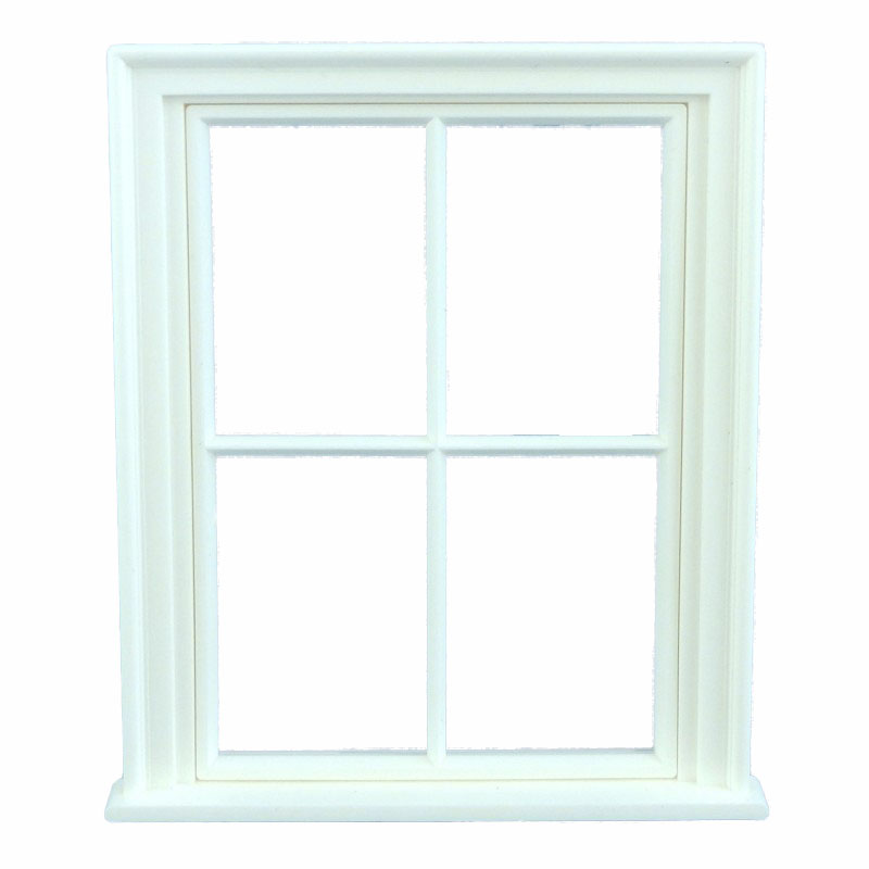 Dolls House White Plastic Victorian Window Frame 4 Pane Miniature  DIY Builders