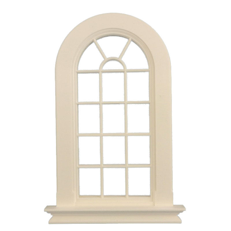 Dolls House White Plastic Georgian Tall Arched Window 16 Pane 1:12 DIY Builders