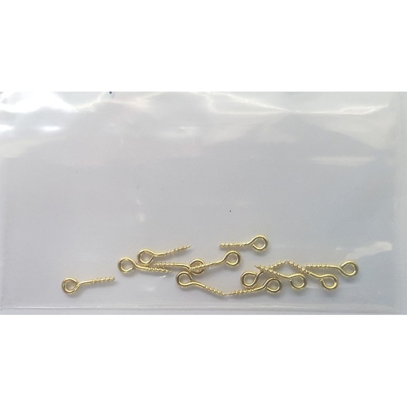 12 Brass Eyes for Dolls House Curtain Rods Window Accessory 1.5mm