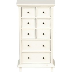 Dolls House White Country Chest of Drawers JBM Miniature Bedroom Furniture 1:12