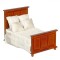Dolls House Walnut Panelled Double Bed & Bedding JBM Miniature Bedroom Furniture