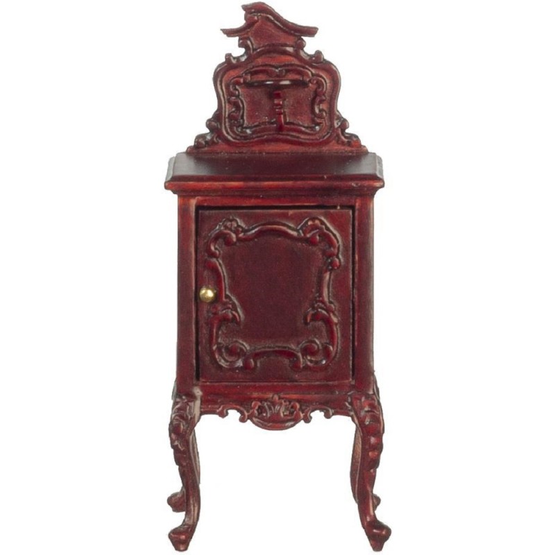 Dolls House Victorian Mahogany Bedside Table Nightstand JBM Bedroom Furniture 1:12