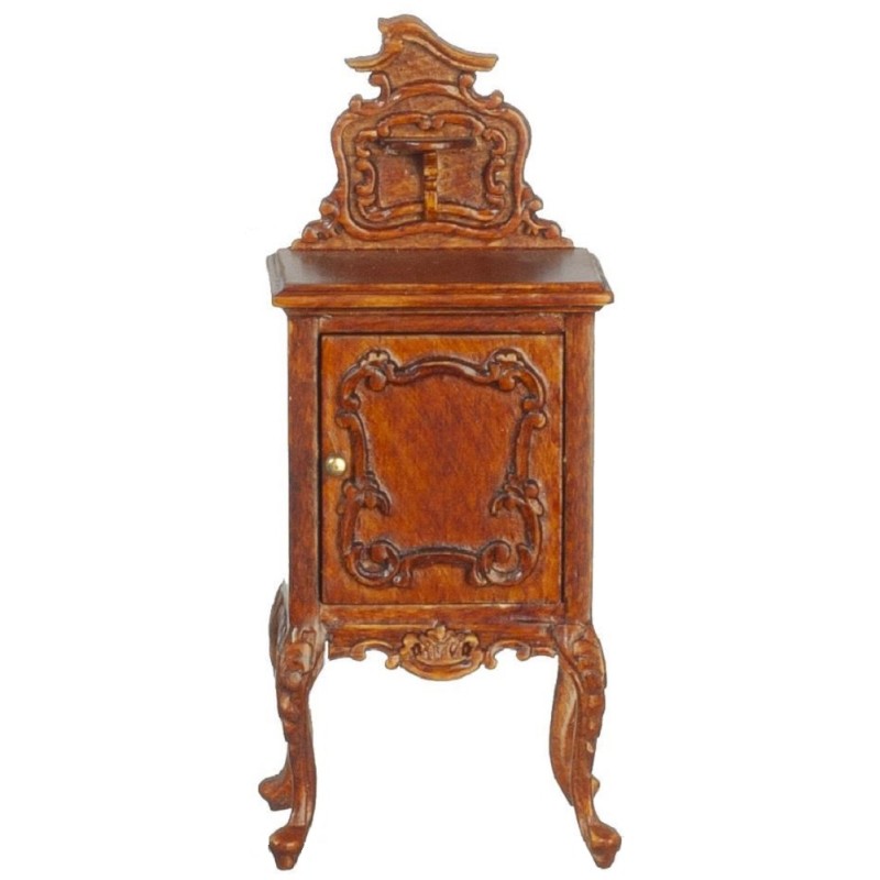 Dolls House Victorian Walnut Bedside Table Nightstand JBM Bedroom Furniture 1:12