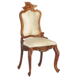 Dolls House Victorian Cream Side Chair JBM Miniature Walnut Dining Room Furniture Dolls House Victorian Cream Side Chair JBM Miniature Walnut Dining Room Furniture