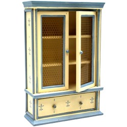 Dolls House Cream & Blue Cabinet Hand Painted Miniature Kitchen Furniture 1:12