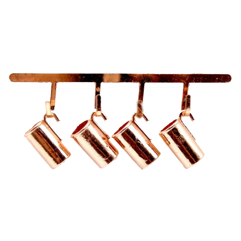 Dolls House 4 Copper Hanging Jugs & Rack Miniature 1:12 Kitchen Accessory Set