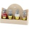 Dolls House Wall Shelf with Spice Jars Bare Wood Miniature Kitchen Accessory