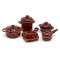 Dolls House Porcelain Earthen Cookware Pan Set Miniature Kitchen Accessory 5 Pc