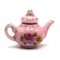 Dolls House Pink & Gold Floral Teapot Miniature Kitchen Dining Accessory 1:12