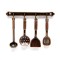 Dolls House Bronze Hanging Utensil Set & Rack Miniature 1:12 Kitchen Accessory