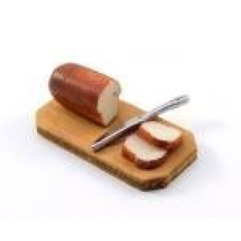 Dolls House Slicing Tin Loaf on Bread Board Miniature 1:12 Kitchen Accessory