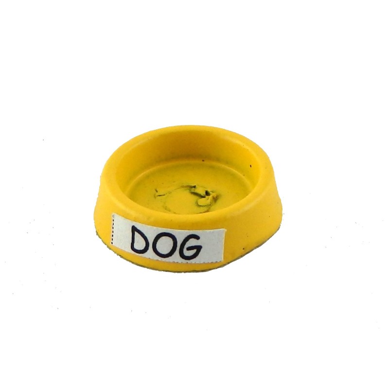 Dolls House Yellow Dog Food Dish Water Bowl Miniature 1:12 Scale Pet Accessory