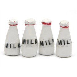 Dolls House Bottles of Milk Kitchen Shop Store Accessory 1:12 Scale