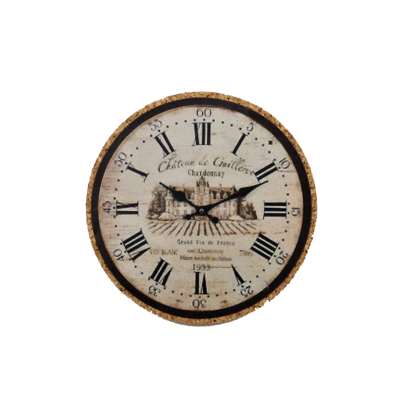 Dolls House French Cork Wall Clock 1:12 Scale Miniature Accessory