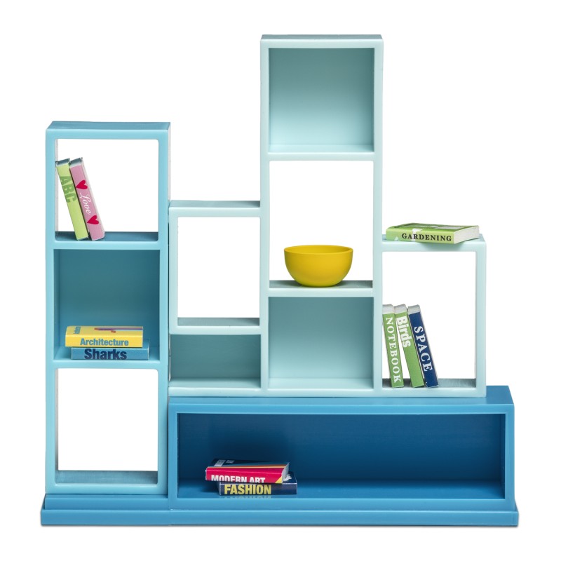 Lundby Dolls House Modern Bookcase Shelf Unit with Books 1:18 Scale