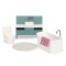 Lundby Basic Sink Unit Bath Toilet Modern Dolls House Bathroom Furniture Set