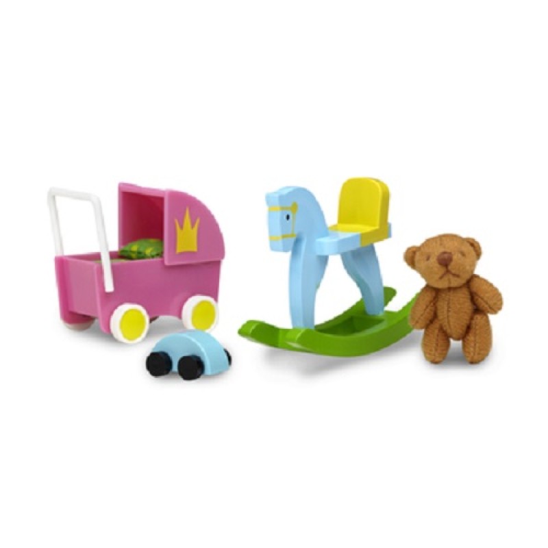 Lundby Smaland 1:18 Dolls House Children's Nursery Accessories Pram Toy Set