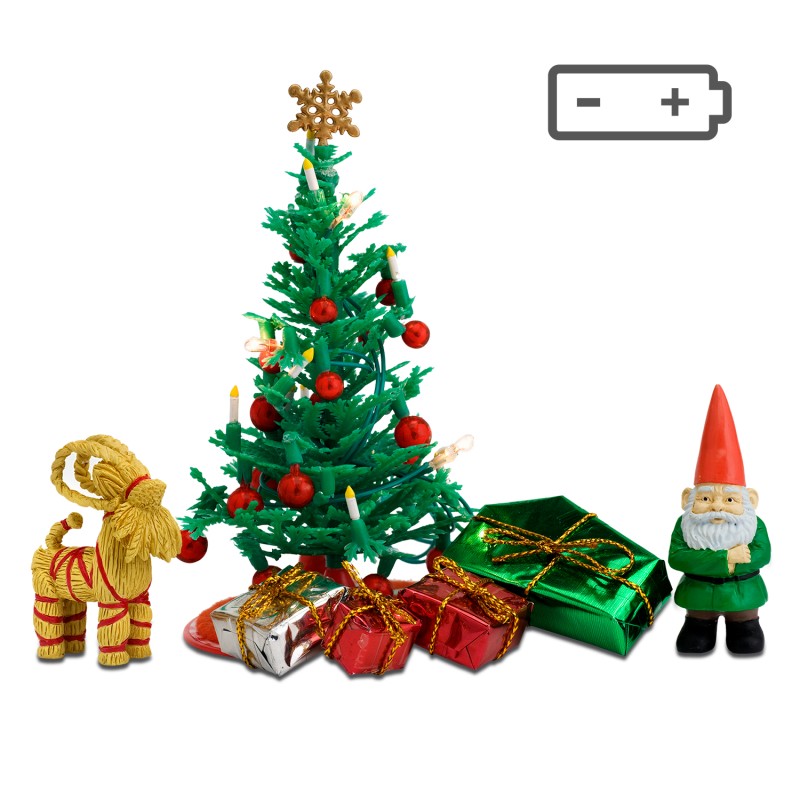 Lundby Christmas Tree Set Modern Dolls House Battery Operated LED Accessories
