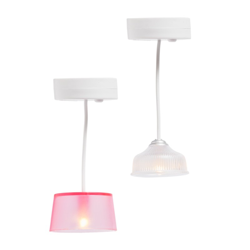Lundby 2 Ceiling Lamps Modern Dolls House Lights Battery Operated LED