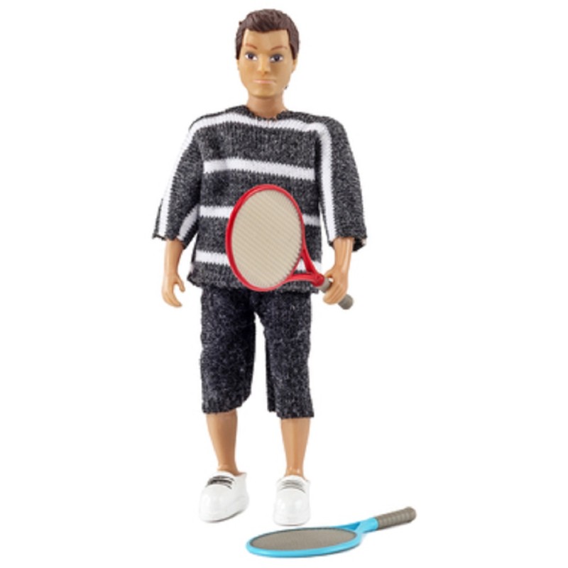 Dolls House Lundby Modern Dad Father with Tennis Rackets