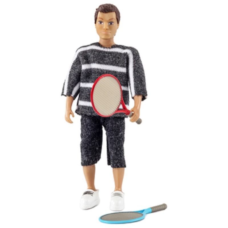 Dolls House Lundby Modern Dad Father with Tennis Rackets Dolls House Lundby Modern Dad Father with Tennis Rackets