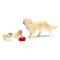 Lundby Dolls House Dog Family Pet Set with 2 Puppies Bowl and Bone