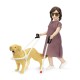 Lundby Dolls House Women with Glasses, Cane and Guide Dog Modern People 1:18