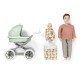 Lundby Dolls House Dad Father with Baby & Pram Modern People 1:18 Scale