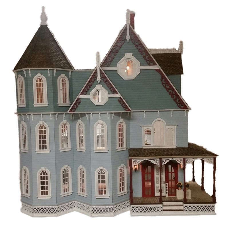 Dolls House New Leon Gothic Victorian Mansion 1:12 Laser Cut Wooden Flat Pack Kit