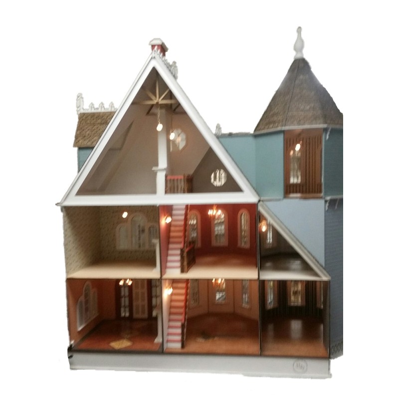Dolls House New Leon Gothic Victorian Mansion 1:12 Laser Cut Wooden Flat Pack Kit Dolls House New Leon Gothic Victorian Mansion 1:12 Laser Cut Wooden Flat Pack Kit