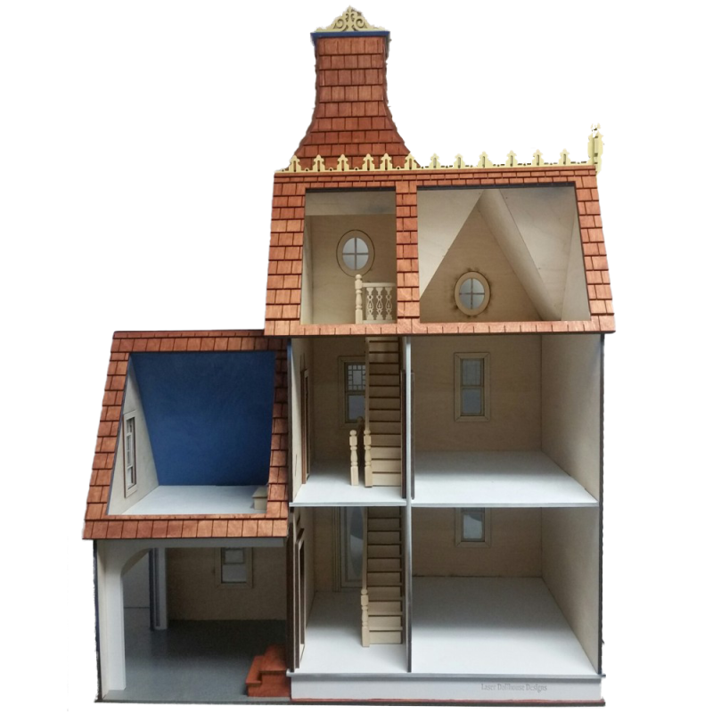 The Hamlin Victorian Dolls House with Garage Flat Pack Laser Cut Kit