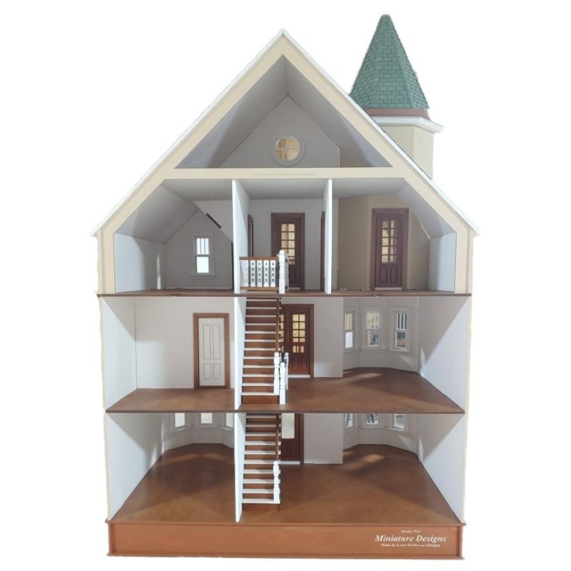 House On The Hill Victorian Dolls House 1:12 Scale Laser Cut Flat Pack Kit