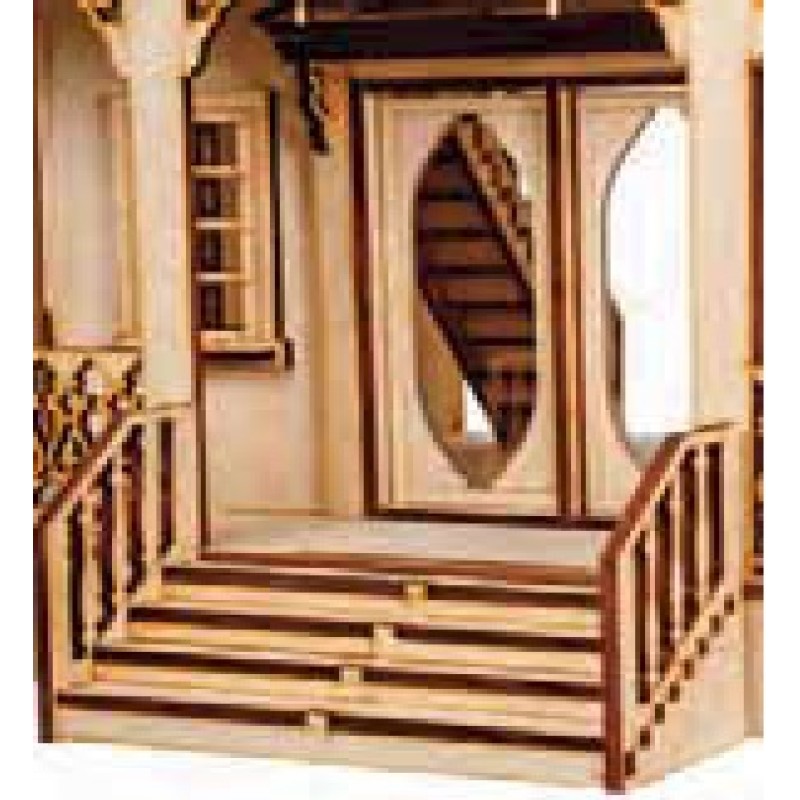 Dolls House Abriana American Country Cottage Flat Pack Kit Laser Cut 1:24 Scale