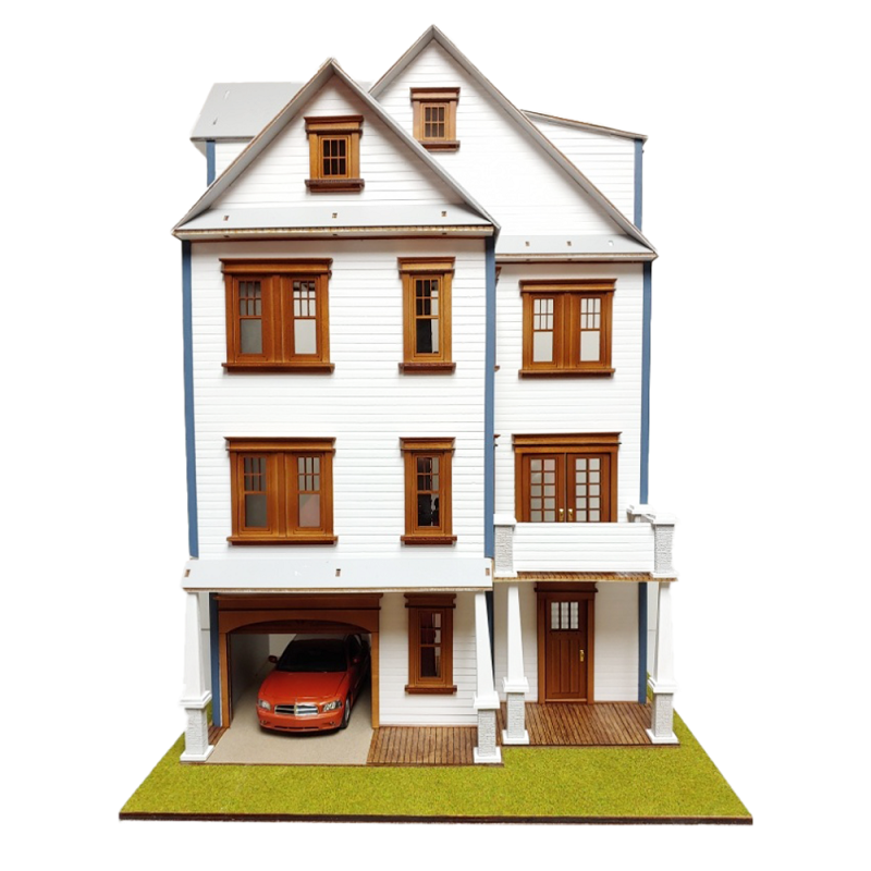 Clarkson Craftsman Mansion Dolls House 1:24 Half Inch Scale Flat Pack Kit