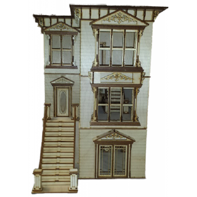 Lisa San Francisco Painted Lady Dolls House 1:24 Half Inch Scale Flat Pack Kit