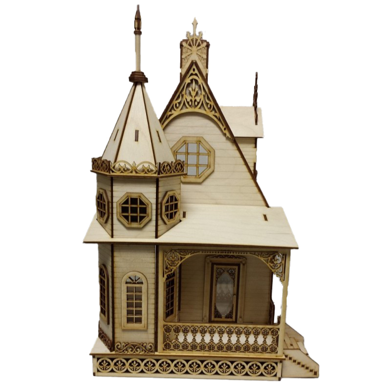 Jasmine Gothic Cottage Dolls House 1:24 Lazer Cut Flat Pack Kit