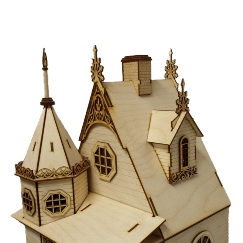 Jasmine Gothic Cottage Dolls House 1:24 Lazer Cut Flat Pack Kit