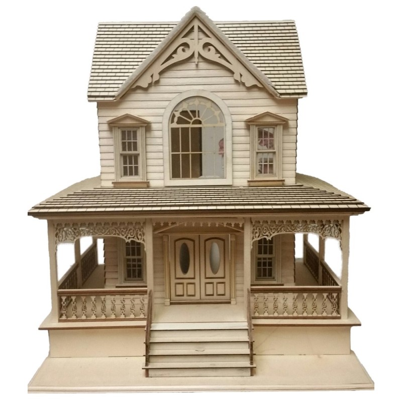 Little Briana Country Victorian Cottage 1:24 Scale Dollhouse Kit WITHOUT Shingle 