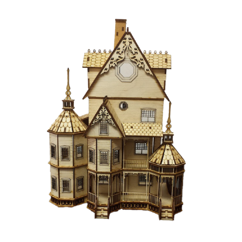 Ashley Gothic Dolls House 1:48 Quarter 1/4 Inch Scale Laser Cut Flat Pack Kit