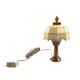Dolls House Bronze Table Lamp White & Gold Tiffany Shade 12V Electric Lighting Dolls House Bronze Table Lamp White & Gold Tiffany Shade 12V Electric Lighting