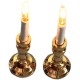 Dolls House Pair of Gold Candlesticks Table Lamps Miniature 12V Electric Lighting