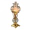 Dolls House Fancy Victorian Oil Lamp Gold Etched Glass Shade Electric Lighting