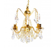Dolls House Real Crystal 6 Arm Chandelier Gold Finish Miniature Light Accessory