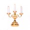 Dolls House 3 Arm Candestick Brass Candelabra Gold Table Lamp LED Battery Light